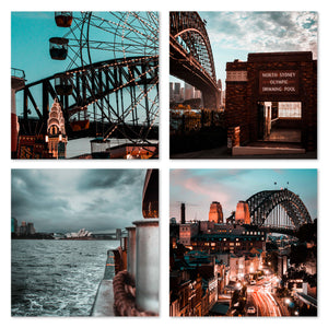 Black & White | Opera House | Luna Park | Harbour Bridge | Manly Ferry | The Rocks | Set of 8 | Sydney | Photo Art Prints