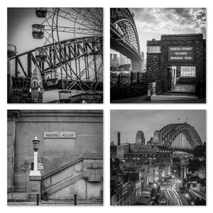 Black & White | Opera House | Luna Park | Harbour Bridge | Manly Ferry | The Rocks | Set of 8 | Sydney | Photo Art Prints