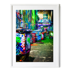 When the Bins Blend In | Hosier Lane | Premium Framed Print