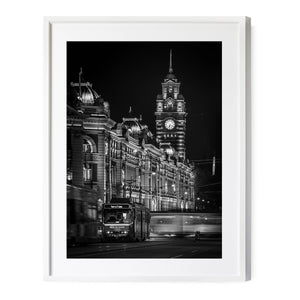 Tram Stop  | Black & White | Premium Framed Print