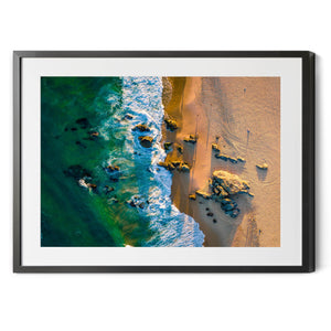 Redhead Beach Top Down | Premium Framed Print