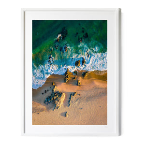 Redhead Beach Top Down | Premium Framed Print